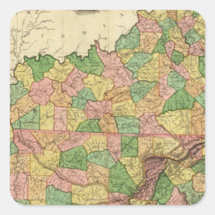 Kentucky, Tennessee und ein Teil von Illinois Quadratischer Aufkleber