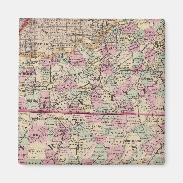 Kentucky und Tennessee 4 Magnet (Vorne)