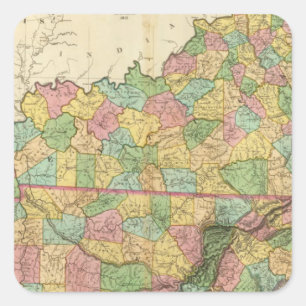 Kentucky und Tennessee 6 Quadratischer Aufkleber