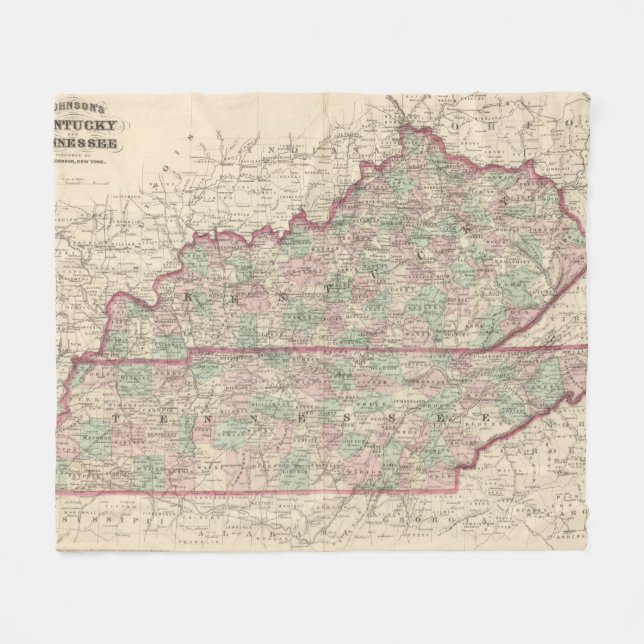 Kentucky und Tennessee Fleecedecke (Vorderseite (Horizontal))