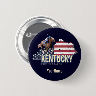 Kentucky United Staaten Retro Staat Map Vintag USA Button