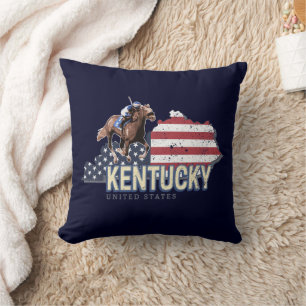Kentucky United Staaten Retro Staat Map Vintag USA Kissen