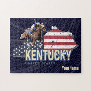 Kentucky United Staaten Retro Staat Map Vintag USA Puzzle