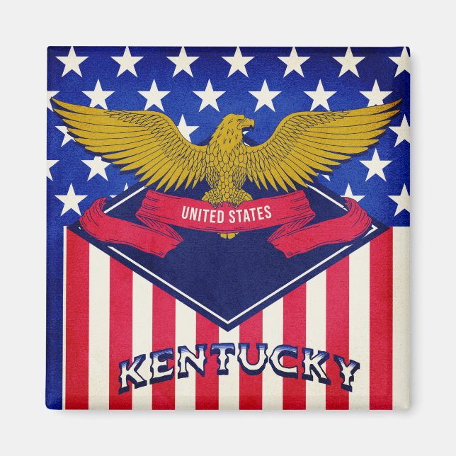 Kentucky USA Flag Magnet (Vorne)