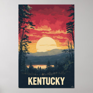 Kentucky USA Kunst Vintage-Illustration Reise Poster