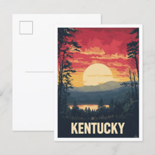 Kentucky USA Kunst Vintage-Illustration Reise Postkarte