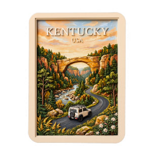 Kentucky USA Road Trip 3D Texturierte Red River Go Magnet