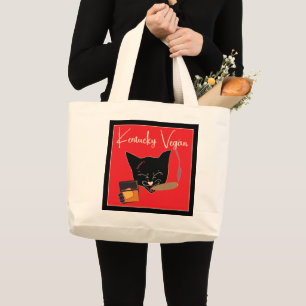 Kentucky Vegan Cat w/Cigar/Whiskey Jumbo Stoffbeutel
