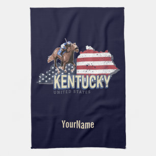 Kentucky Vereinigte Staaten Retro-Staatskarte Vint Geschirrtuch