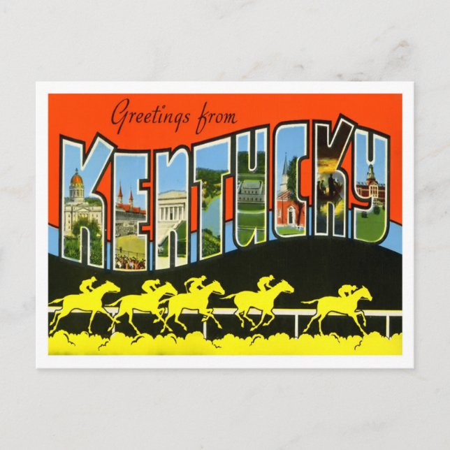 Kentucky Vintag Big Letters Postcard Postkarte (Vorderseite)