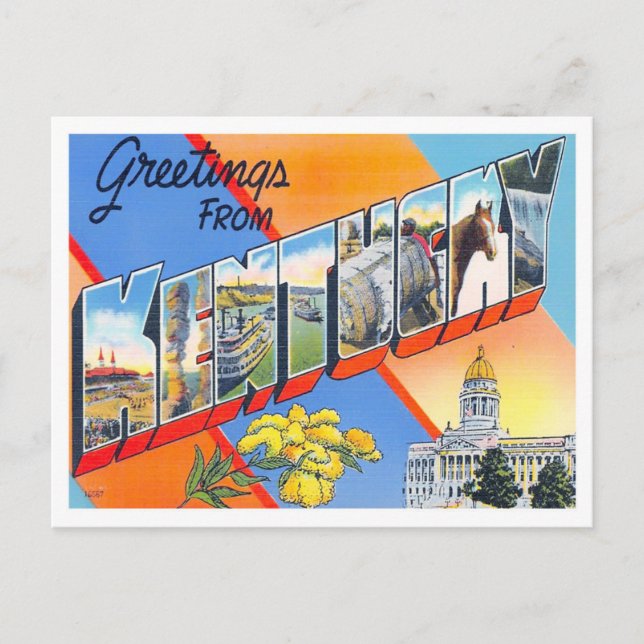 Kentucky Vintag Big Letters Postcard Postkarte (Vorderseite)