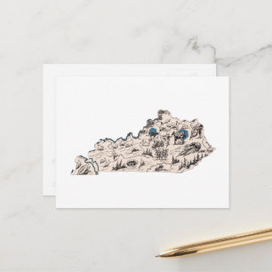 Kentucky Vintage-Bildkarte Antike Staatskarte Postkarte