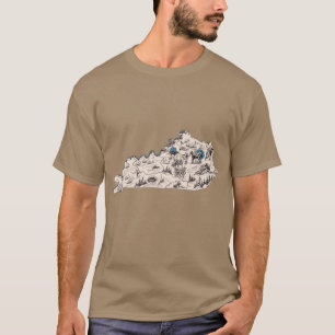 Kentucky Vintage-Bildkarte übergroß T-Shirt