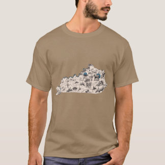 Kentucky Vintage-Bildkarte übergroß T-Shirt