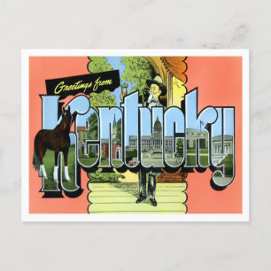 Kentucky Vintage Postkarte mit großen Buchstaben