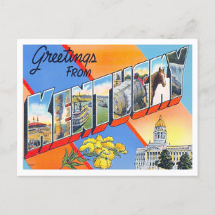 Kentucky Vintage Postkarte mit großen Buchstaben