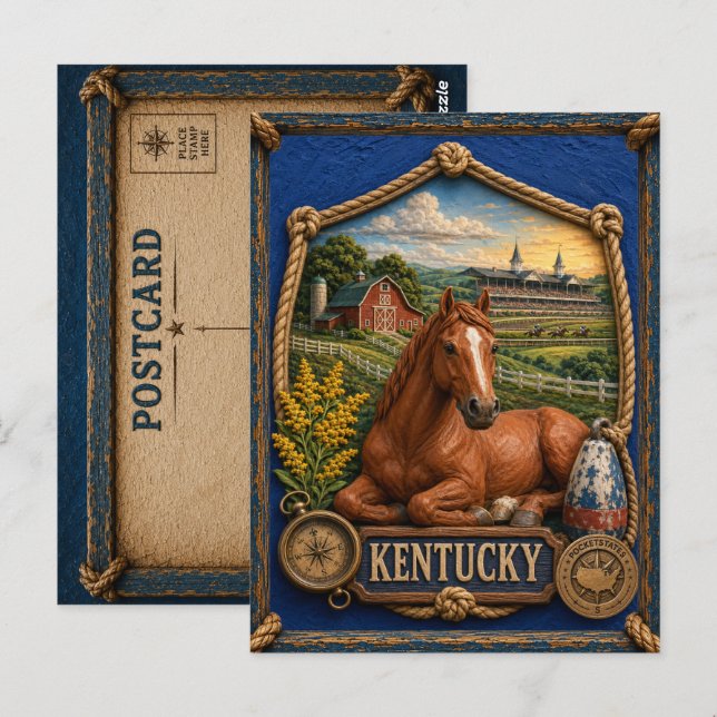 Kentucky Vintage Reise Postkarte (Vorne/Hinten)