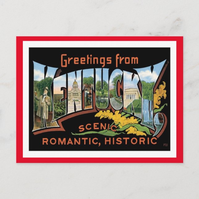 Kentucky Vintage Travel Postkarte (Vorderseite)
