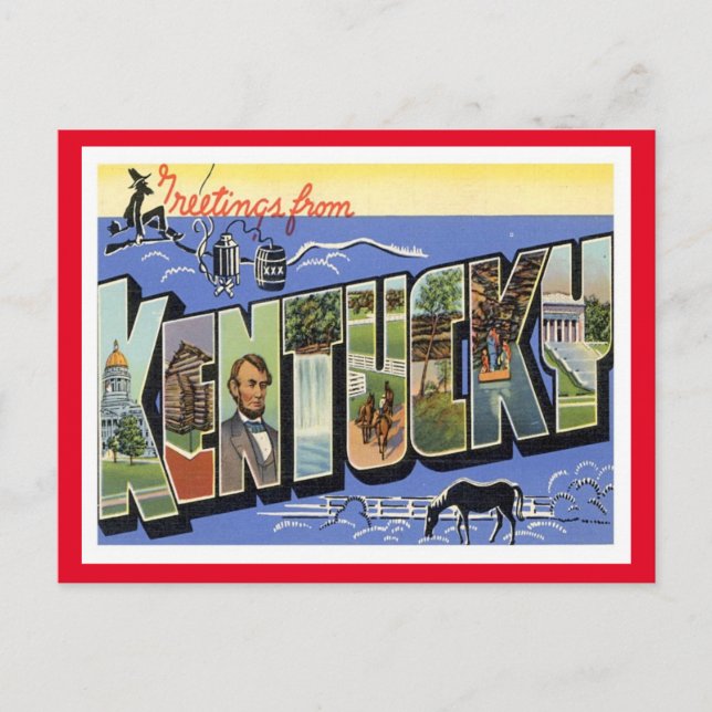 Kentucky Vintage Travel Postkarte (Vorderseite)