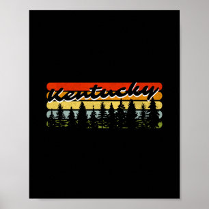 Kentucky Wald Sonnenuntergang Bäume Hütte Thema An Poster