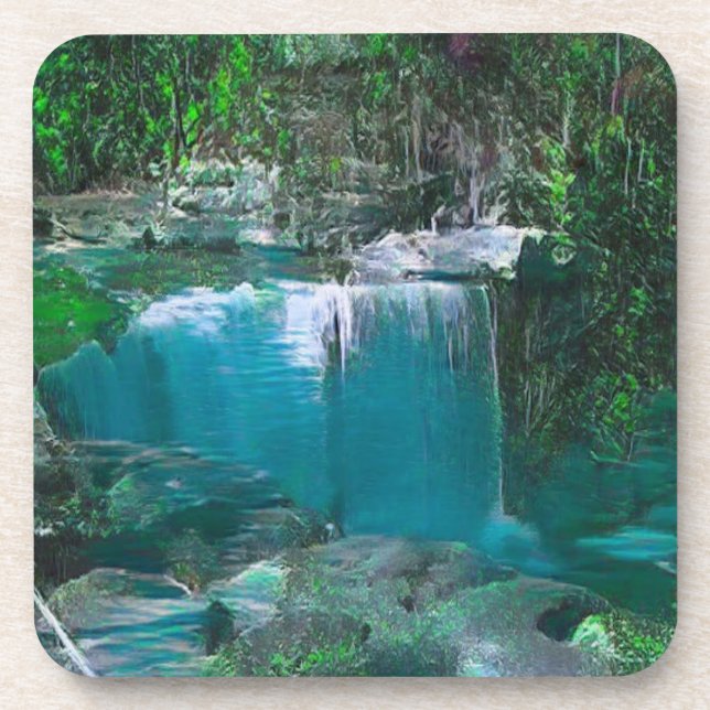 Kentucky Waterfall Hard Plastic Untersetzer (Vorderseite)
