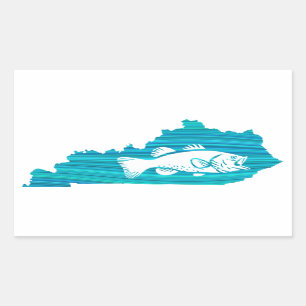 Kentucky Wave Fishing Rechteckiger Aufkleber