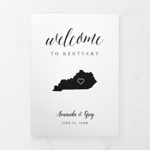 Kentucky Wedding Welcome Letter & Itinerary Dreifach-gefaltete Programmkarte