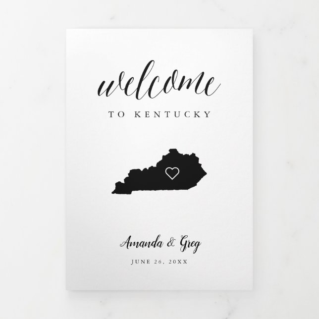 Kentucky Wedding Welcome Letter & Itinerary Dreifach-gefaltete Programmkarte (Cover)
