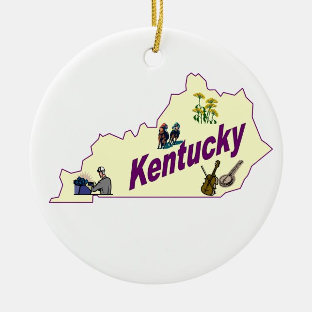 Kentucky-Weihnachtsbaum-Verzierung Keramik Ornament (Vorne)