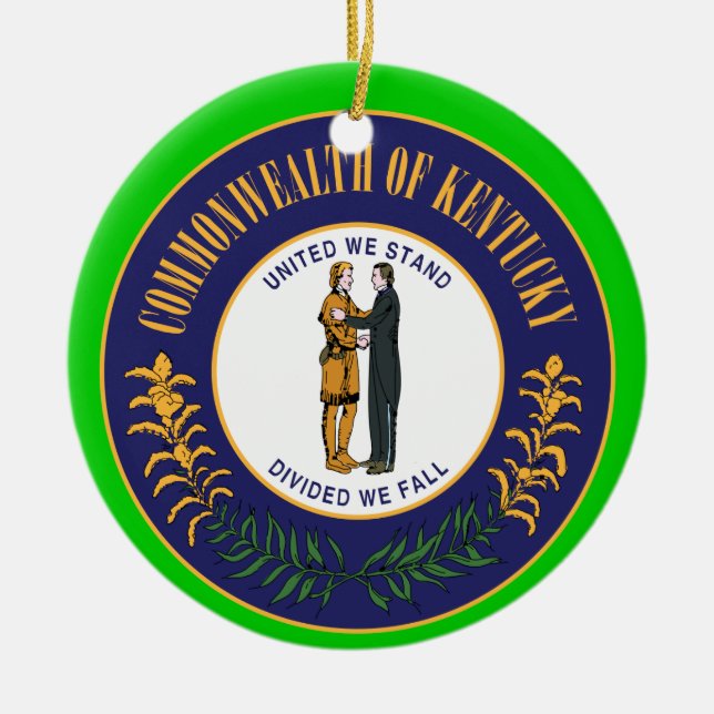 Kentucky-Weihnachtsverzierung Keramikornament (Vorne)