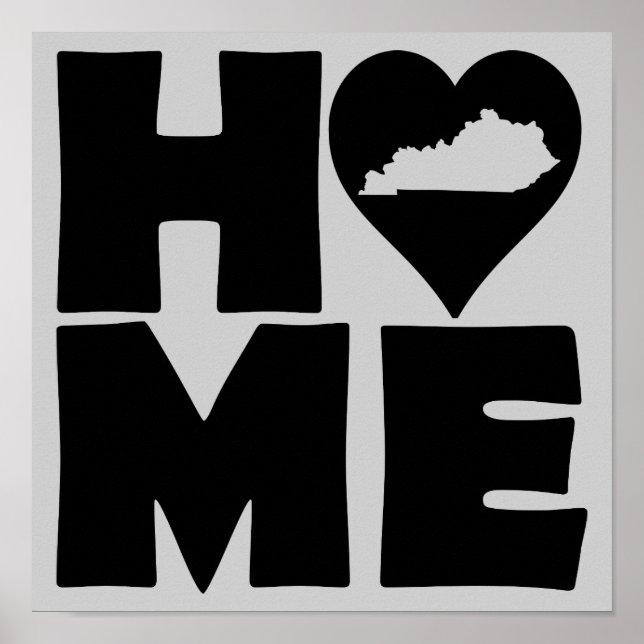 Kentucky Zuhause Heart Staat Poster Sign (Vorne)