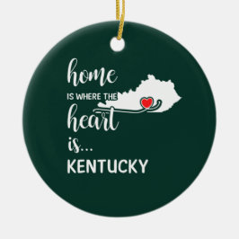 Kentucky Zuhause ist das Herz Keramik Ornament