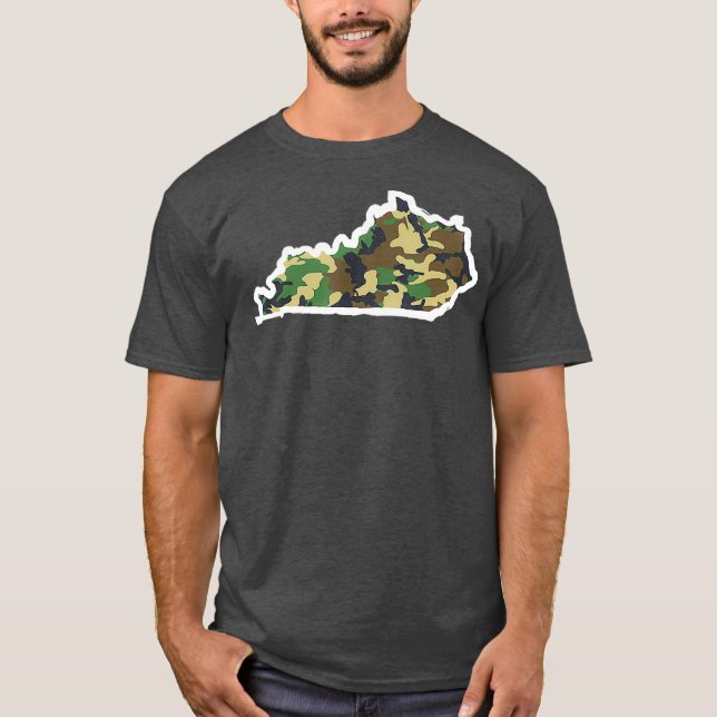Kentucky Zuhause Junting Camouflage Map T-Shirt (Vorderseite)
