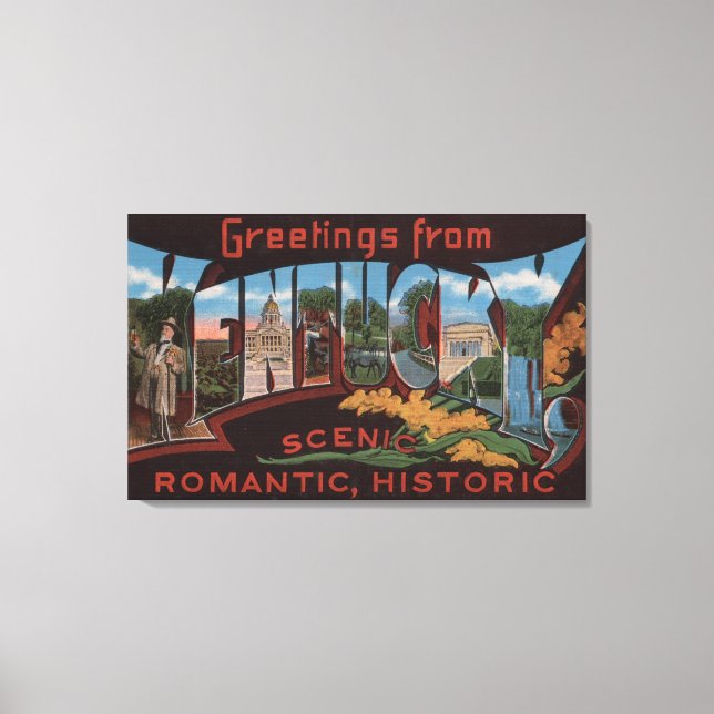 KentuckyGroße BuchstabenszenenKentucky3 Leinwanddruck (Vorderseite)