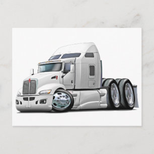 Kenworth 660 White Truck Postkarte