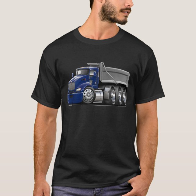 Kenworth T440 DK Blau-Grauer LKW T-Shirt (Vorderseite)