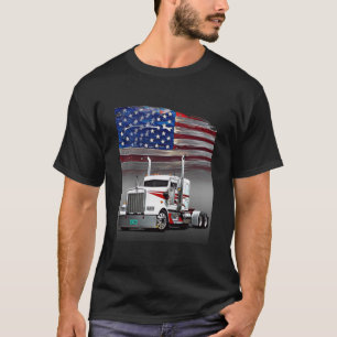 Kenworth Truck und die amerikanische Flagge von Ga T-Shirt