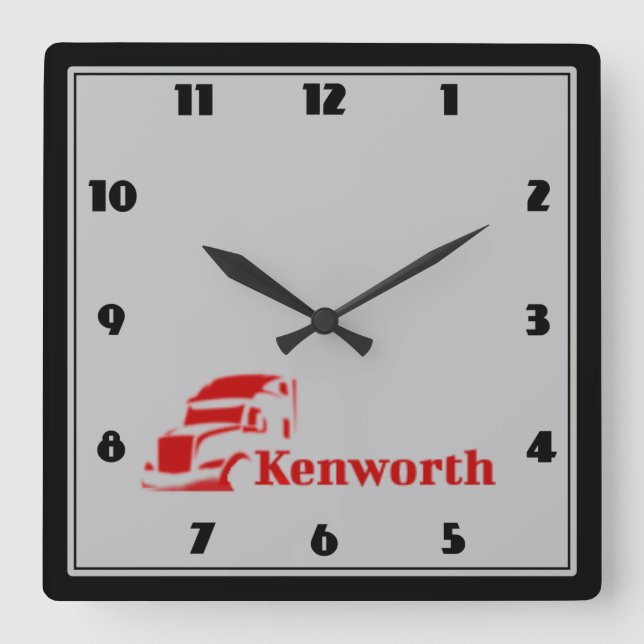 Kenworth-Uhr Quadratische Wanduhr (Vorderseite)