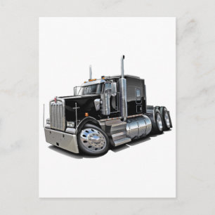 Kenworth w900 Black Truck Postkarte