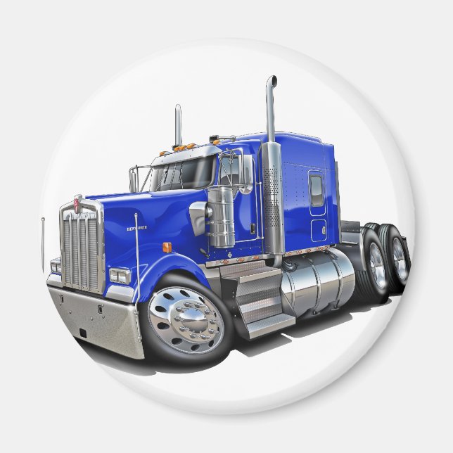 Kenworth w900 Blue Truck Magnet (Vorne)