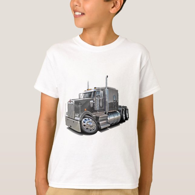 Kenworth w900 Grau-LKW T-Shirt (Vorderseite)
