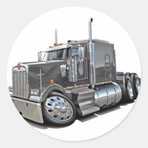 Kenworth w900 Grauer Lkw Runder Aufkleber