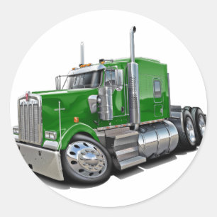 Kenworth w900 Green Truck Runder Aufkleber