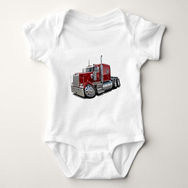 Kenworth w900 kastanienbrauner LKW Baby Strampler (Vorderseite)