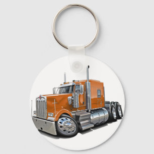Kenworth w900 Orangen-LKW Schlüsselanhänger