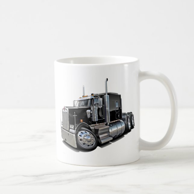 Kenworth w900 schwarzer LKW Kaffeetasse (Rechts)