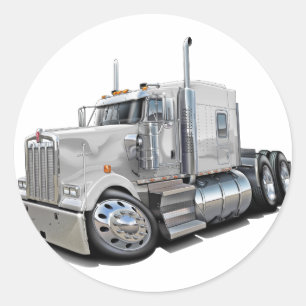 Kenworth w900 White Truck Runder Aufkleber