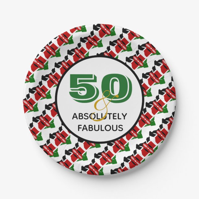 KENYA 50 & Absolut fabelhafte Feier Pappteller (Vorderseite)