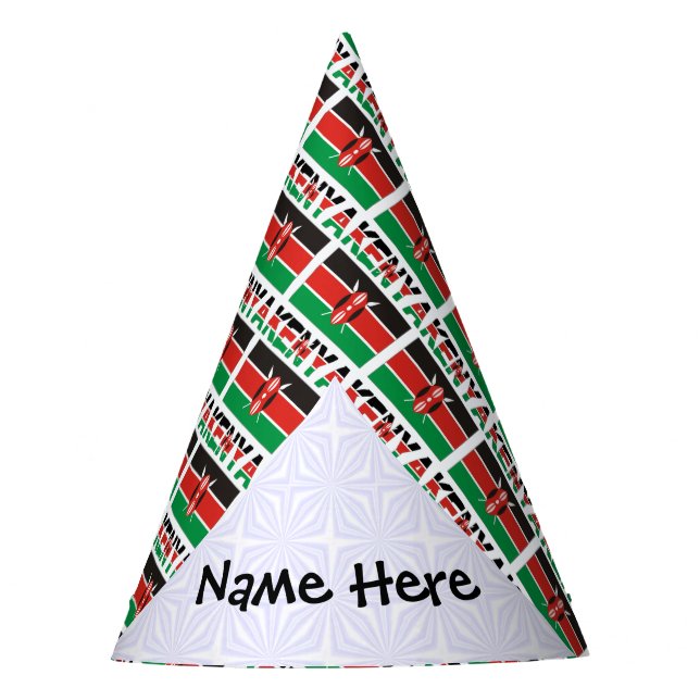 Kenya and Kenyan Flag Tiled with Your Name Partyhütchen (Vorderseite)