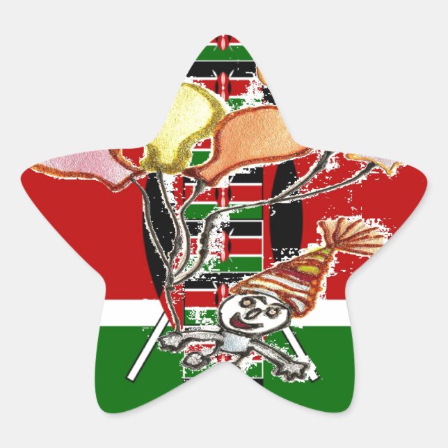 Kenya Birthday Stern-Aufkleber (Vorderseite)